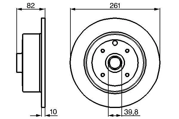 OPEL диск гальмівний задній Kadett E,Vectra A 2.0 87- BOSCH 0986478328 (фото 1)
