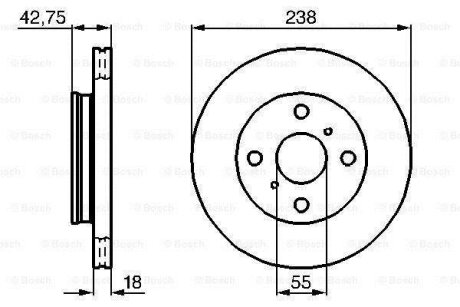 Диск гальмівний передн лів/прав TOYOTA PASEO, STARLET, TERCEL 1.0/1.3/1.5 12.89-09.99 BOSCH 0986478438
