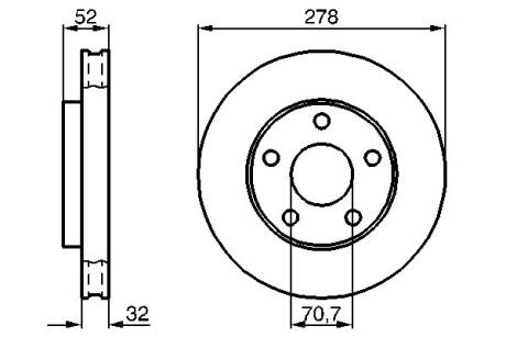 OPEL диск гальмівний передній SINTRA 97 BOSCH 0986478486