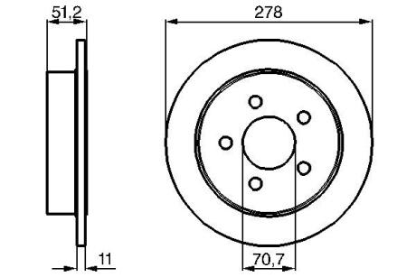 OPEL диск гальмівний задній Sintra 96-99 BOSCH 0986478487