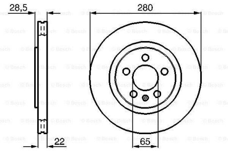 Диск гальмівний передн лів/прав SEAT TOLEDO I VW CORRADO, GOLF III, PASSAT B3/B4, VENTO 1.4-2.9 09.88-04.99 BOSCH 0986478542