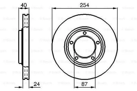 Диск гальмівний передн Лів/Прав HYUNDAI H-1, H-1 / STAREX 2.4/2.5D 06.97-12.07 BOSCH 0986478663
