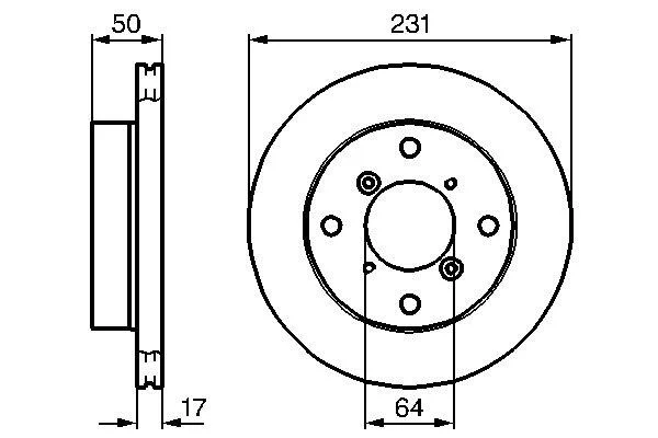 Диск гальмівний передн лів/прав SUBARU JUSTY II SUZUKI ALTO IV, ALTO V, ALTO VI, CAPPUCCINO, SWIFT, SWIFT II 0.7-1.3 03.89-12.08 BOSCH 0986478721 (фото 1)