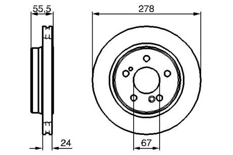 DB гальмівний диск задн.W124/203/210 3.6/4.2 BOSCH 0986479133