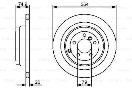 Диск гальмівний задн лів/прав LAND ROVER RANGE ROVER III 3.0D-5.0 03.02-08.12 BOSCH 0986479479