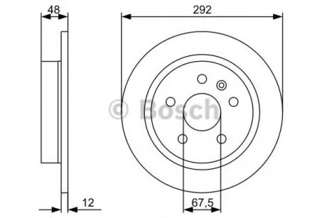 OPEL диск гальмівний задній (292*12) Insignia 08- BOSCH 0986479C73
