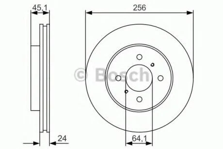 Диск гальм. передн. MITSUBISHI LANVER 1.8 -03 BOSCH 0986479R51