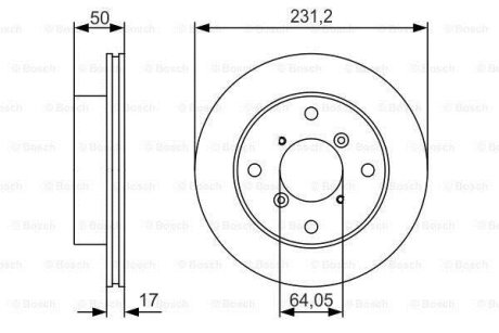 SUZUKI диск гальмівний передній SWIFT SF413 231 17 15 BOSCH 0986479R96