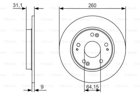 HONDA Гальмівний диск CR-Z 1.5 IMA 10- BOSCH 0986479V21