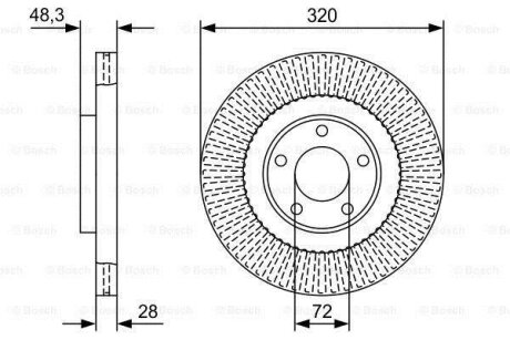 MAZDA гальмівний диск передн. Mazda CX-7/9 07- BOSCH 0986479W04