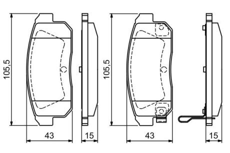 Гальмівні колодки задн. MAZDA RX8, NISSAN BOSCH 0986494223