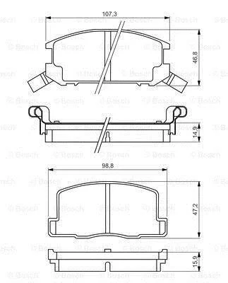 Гальмівні колодки дискові LEXUS ES TOYOTA CAMRY, MR2 I, MR2 II, MR2 III 1.6-3.0 11.84- BOSCH 0986494412 (фото 1)