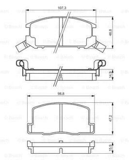 Гальмівні колодки дискові LEXUS ES TOYOTA CAMRY, MR2 I, MR2 II, MR2 III 1.6-3.0 11.84- BOSCH 0986494412