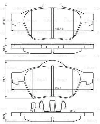 Комплект гальмівних колодок BOSCH 0986494485 (фото 1)