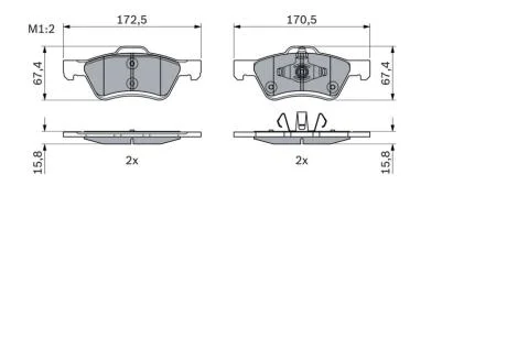 Гальмівні колодки дискові BOSCH 0986494960