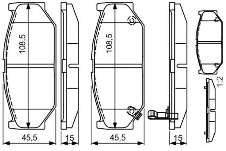 Гальмівні колодки дискові BOSCH 0986495308