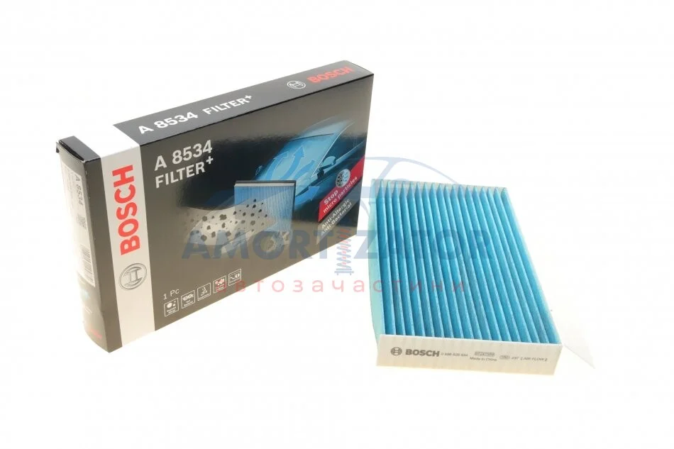 ФІЛЬТР САЛОНУ З АКТИВОВАНИМ ВУГІЛЛЯМ BOSCH 0 986 628 534 (фото 1)