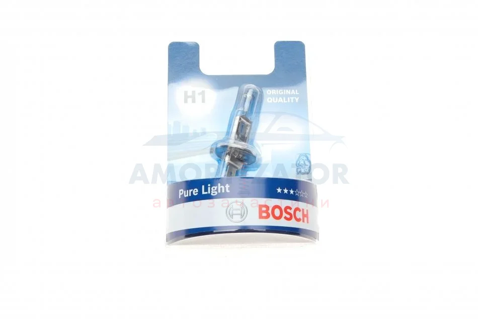 Автолампа (12V 55W H1 PURE LIGHT блістер) BOSCH 1 987 301 005 (фото 1)