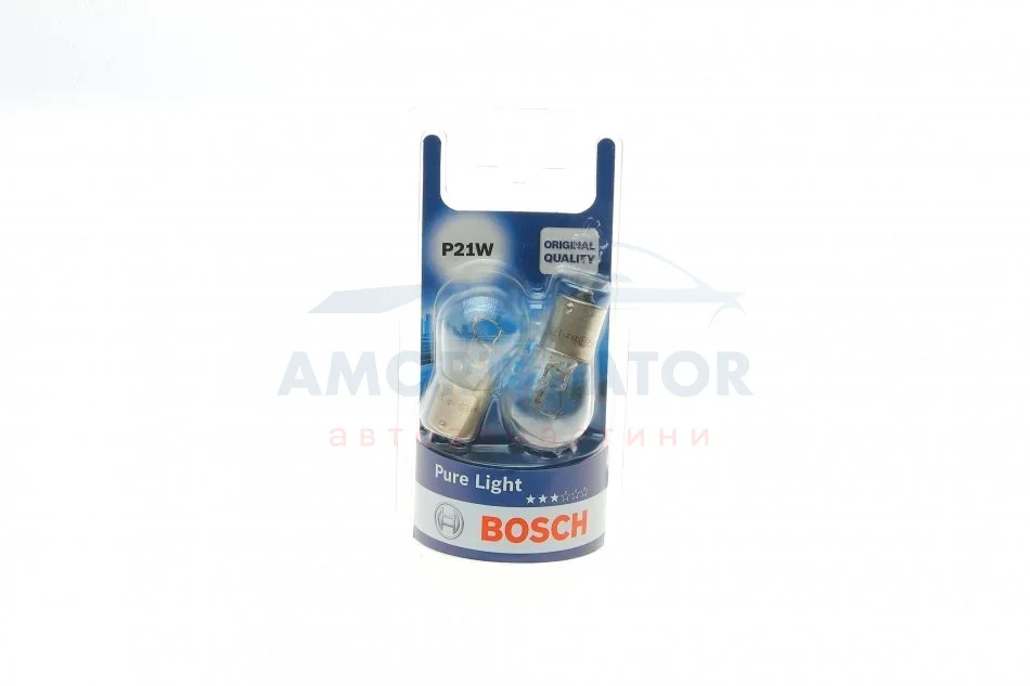 Лампа розжарювання P21W 12V 21W (блістер 2 шт.) (вир-во Bosch) BOSCH 1 987 301 017 (фото 1)