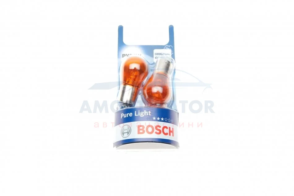 Лампа розжарювання PY21W 12V 21W BAU15s (blister 2шт) (вир-во Bosch) BOSCH 1 987 301 018 (фото 1)