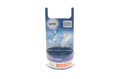 Лампа (упаковка-блістер 2шт) W3W 12В 3Вт Pure Light BOSCH 1 987 301 028