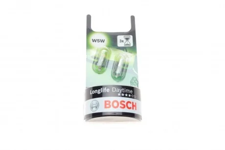 Лампа (упаковка-блістер 2шт) W5W 12В 5Вт W2,1X9,5D Longlife Daytime BOSCH 1 987 301 052