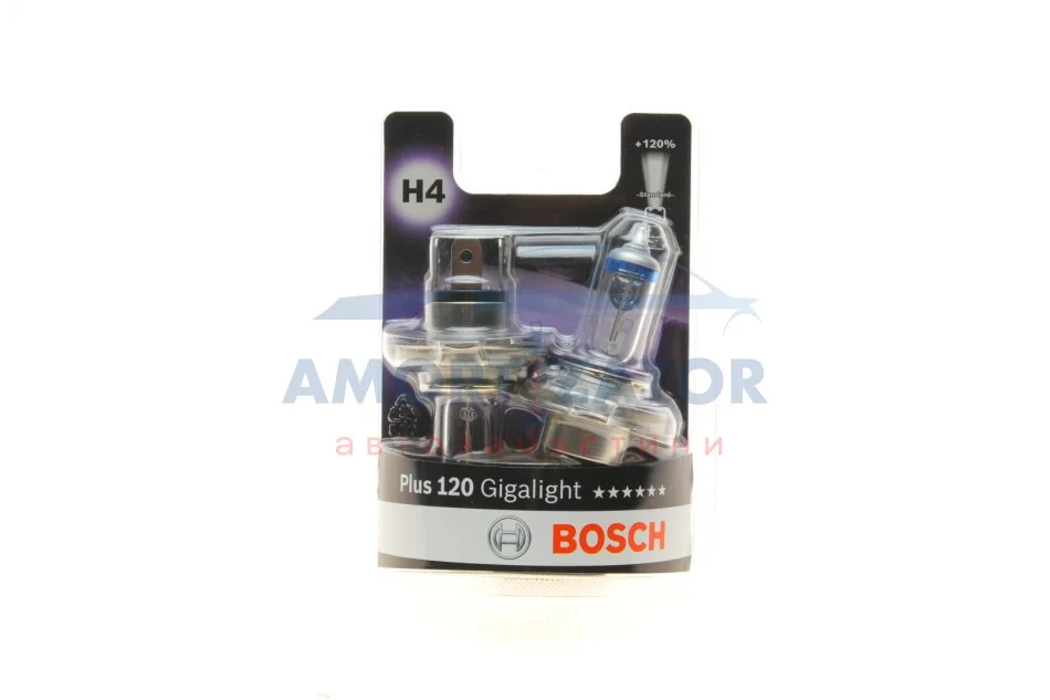 Лампа розжарювання H4 12V 60/55W P43t Plus 120 Gigalight (компл) (вир-во Bosch) BOSCH 1 987 301 425 (фото 1)