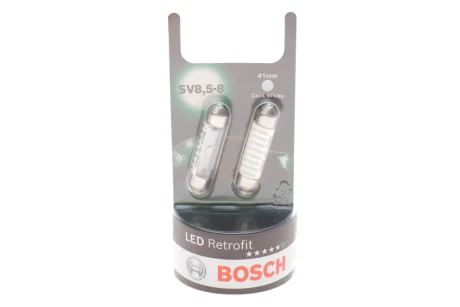 Автолампа світлодіодна 12V 1W SV8,5-8 LED COOL к/т 2 шт BOSCH 1987301509