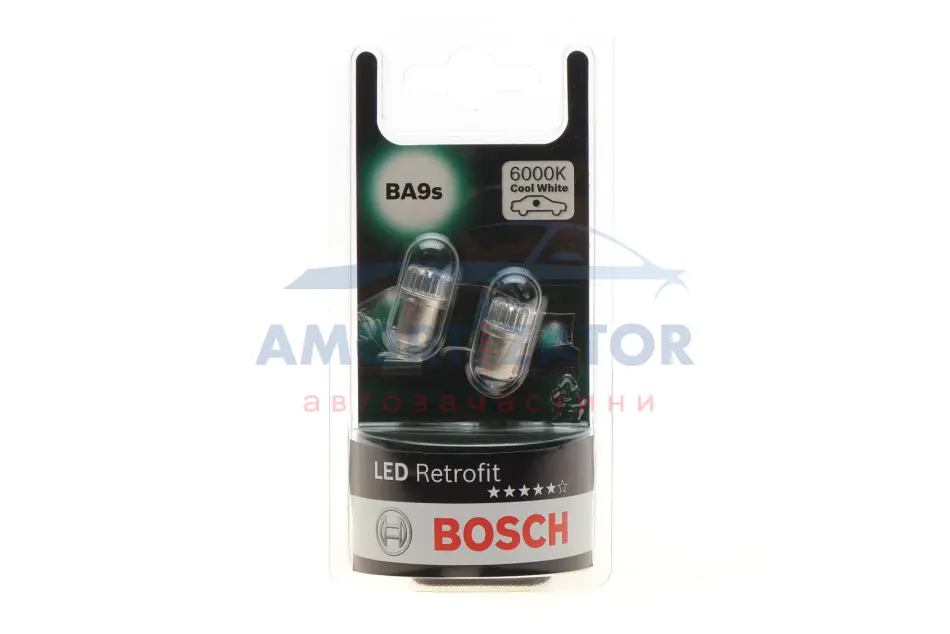 Автолампа світлодіодна 12V 1W T4W LED COOL к/т 2 шт к/т 2 шт BOSCH 1987301513 (фото 1)
