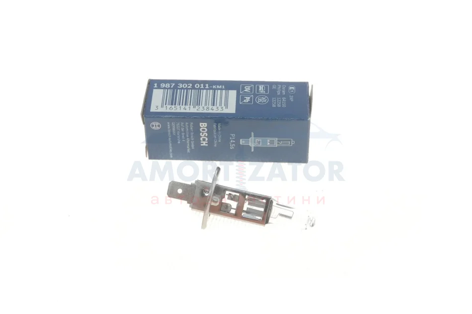 Лампа розжарювання 12V 55W H1 PURE LIGHT (вир-во Bosch) BOSCH 1 987 302 011 (фото 1)