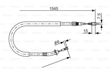 DB трос ручного гальма Sprinter 96- лів/прав BOSCH 1987477857