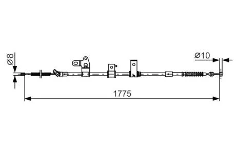 Трос стояночного гальма задн лів (1775мм) TOYOTA PRIUS 1.5H 09.03-12.09 BOSCH 1987482347