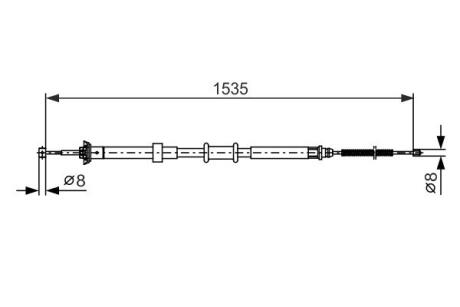 Трос ручного гальма BOSCH 1987482393