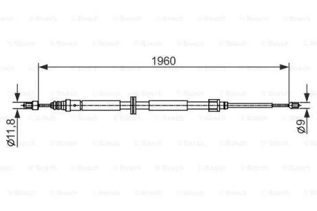 Трос ручного гальма BOSCH 1987482432