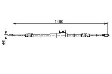 Трос стояночного гальма задн прав (1490мм/1270мм) FORD TRANSIT V363 2.0D/2.2D 08.13- BOSCH 1987482832