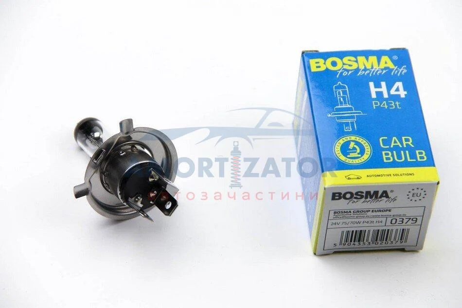 Автолампа H4 24V 75/70W P43T BOSMA 0379 (фото 1)