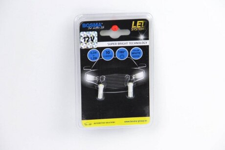 Автолампа T05 LED 12V 1xSMD 3528 LED WHITE (2 шт) BOSMA 3932