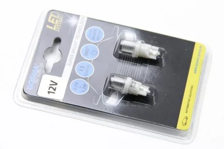 Автолампа T10 LED 12V 1xSMD 5050 LED WIDE VIEWIND WHITE LIGHT PIPE (2 шт) BOSMA 4038