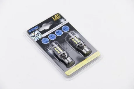 Автолампа T15 LED 12V 15xSMD 3528 LED WHITE (2 шт) BOSMA 4250