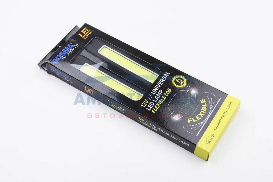 ДХО 12V 1xCOB LED ULL Гнучкий 260/33MM WIDE WHITE к-т (2 шт) BOSMA 5134 (фото 1)
