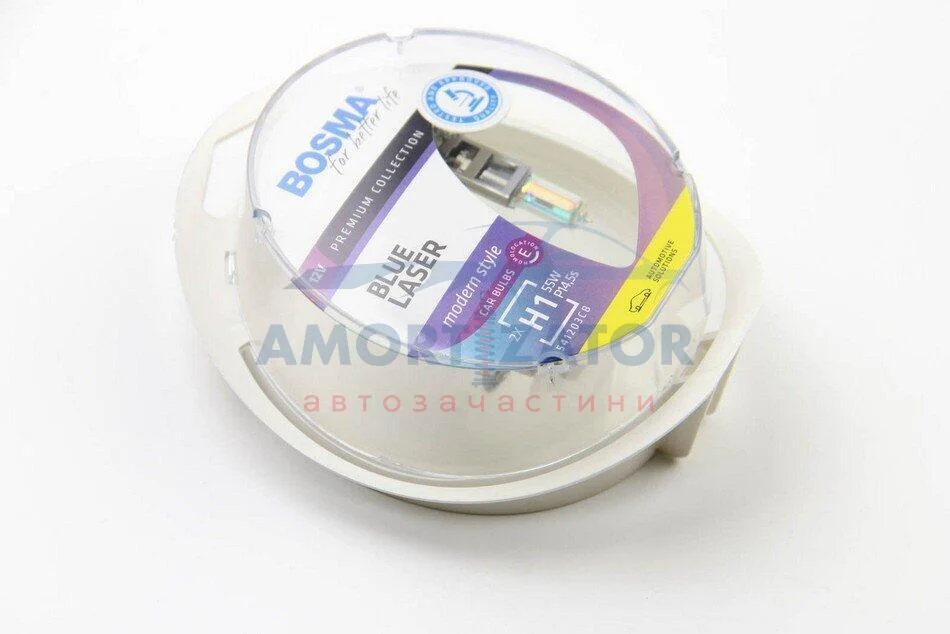 Автолампа H1 BLUE LASER 12V 55W P14,5S Упаковка 2шт BOSMA 5633 (фото 1)
