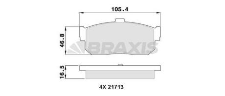 Гальмівні колодки комплект BRAXIS AA0310