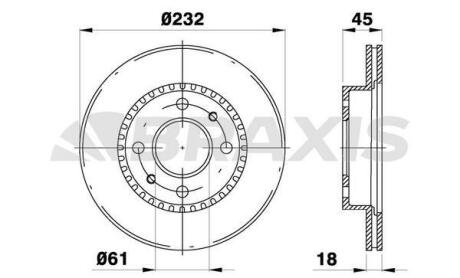 Диск гальмівний BRAXIS AE0655