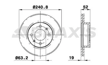 Диск гальмівний BRAXIS AE0724