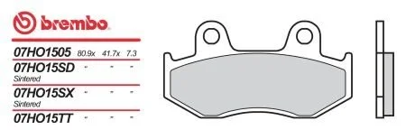 Гальмівні колодки BREMBO 07HO1505 (фото 1)