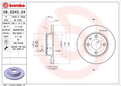 Гальмівний диск BREMBO 08.5243.24