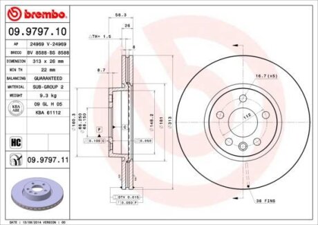Гальмівний диск BREMBO 09979710