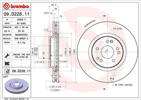 Гальмівний диск BREMBO 09.D228.11