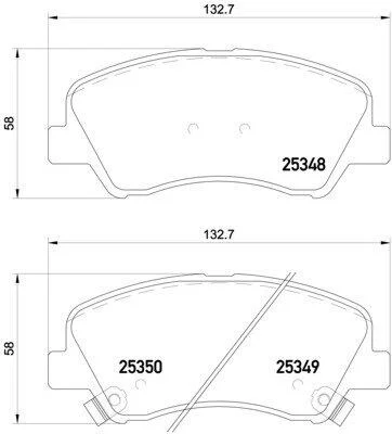 Комплект гальмівних колодок з 4 шт. дисків BREMBO P18 025 (фото 1)
