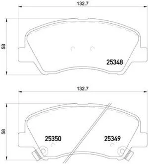 Комплект гальмівних колодок з 4 шт. дисків BREMBO P18 025